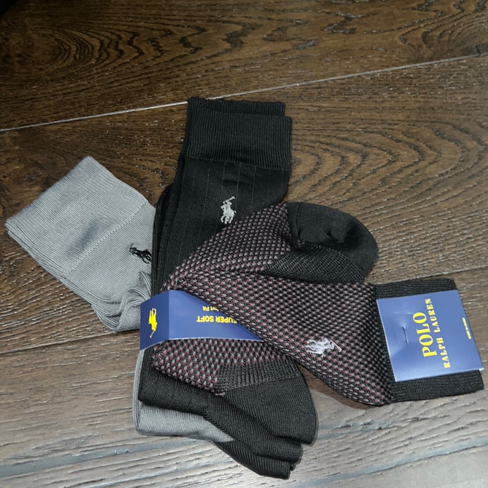 NEW! - Polo Ralph Lauren Men’s Antimicrobial Socks - 3 PK